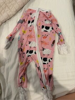 Little sleepies farm animal pink pajamas